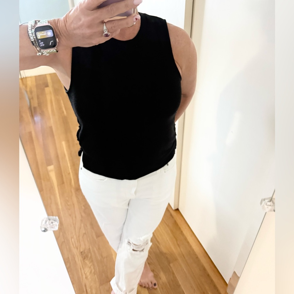 Rag & Bone Sleeveless Knit Top | Black | Side Button Detail | XS
